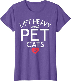 Lift Heavy and Pet Cats Fitness Gym Weightlifting