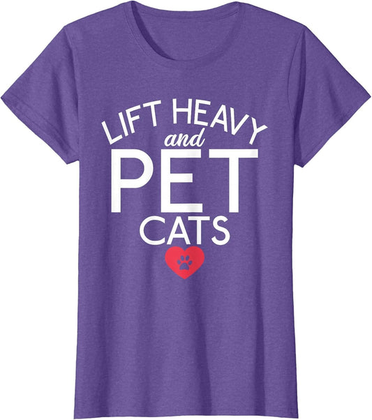 Lift Heavy and Pet Cats Fitness Gym Weightlifting