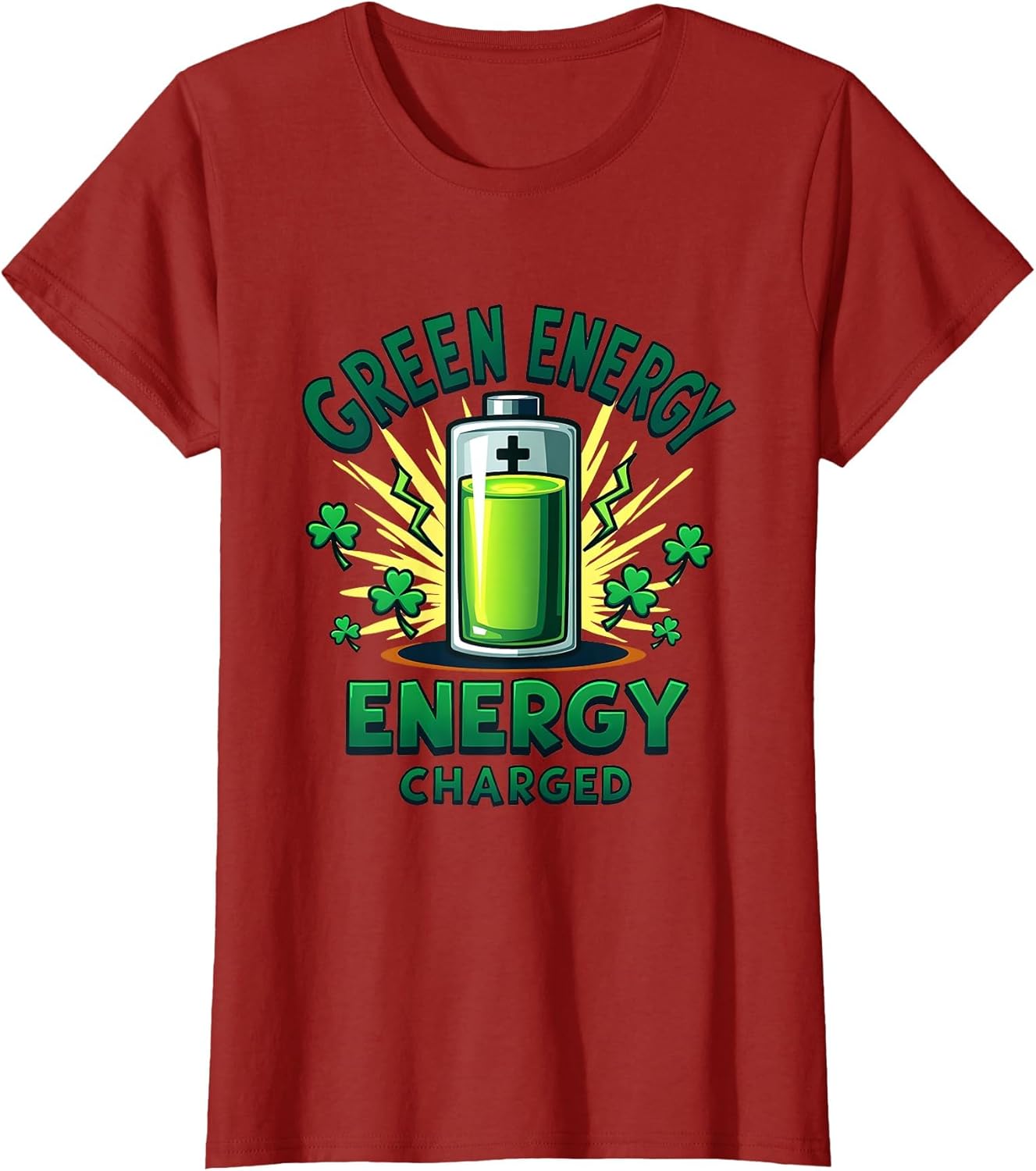Green Energy Battery Charged St Patricks Design