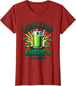 Green Energy Battery Charged St Patricks Design