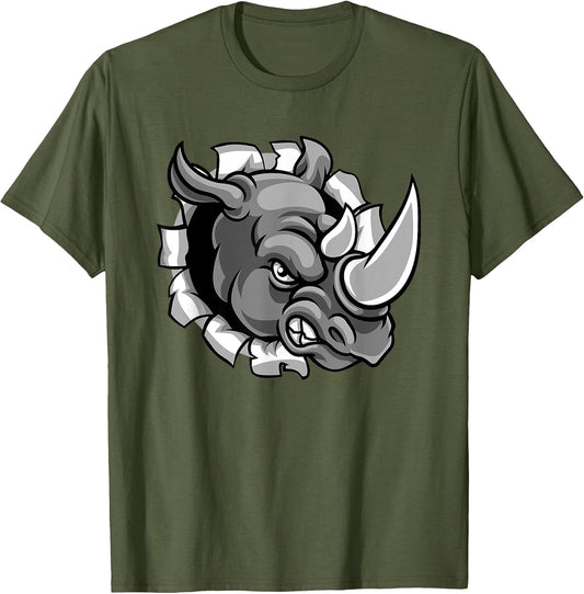 Rhino Mascot Animal Sports Team T Shirt