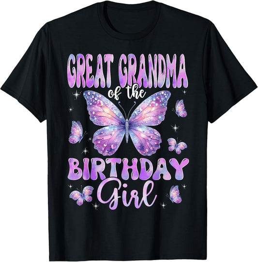 Great Grandma of The Birthday Girl Butterfly Family Matching