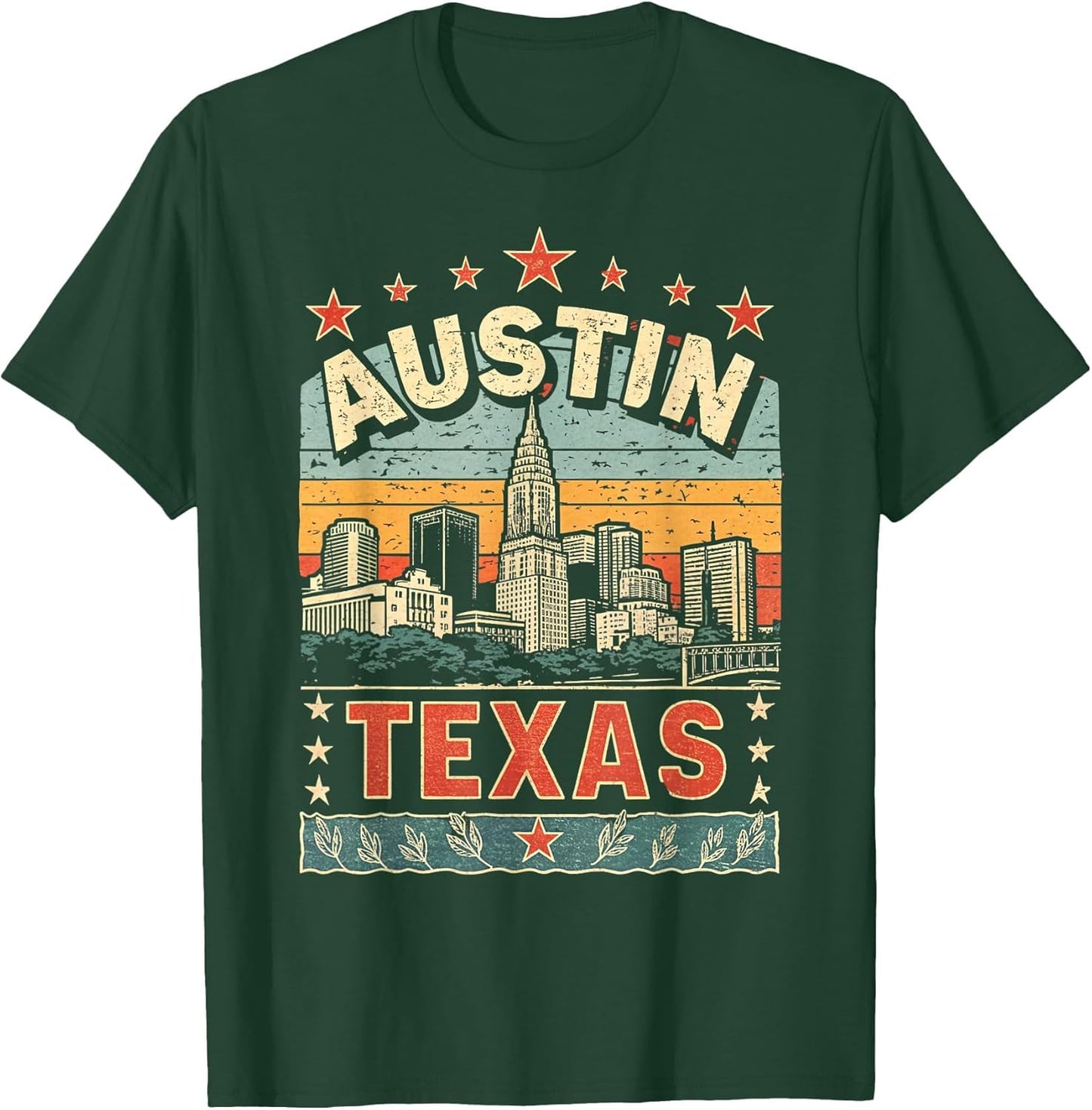 Austin Texas Skyline Retro Vintage Graphic Design City Love