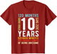 10th Birthday 10 Years Old Vintage Retro 120 Months