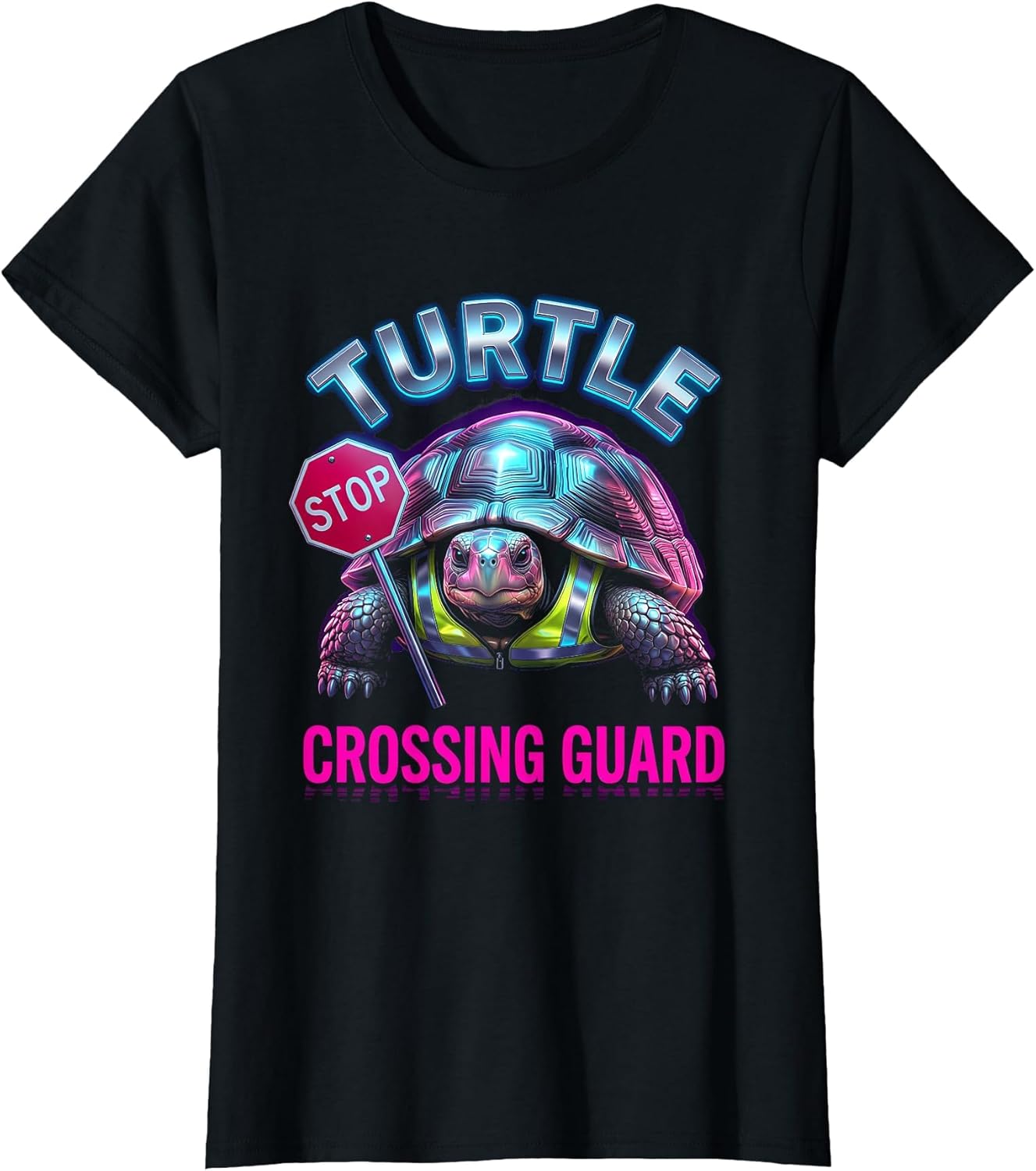 Turtle Crossing Guard Funny Animal Design