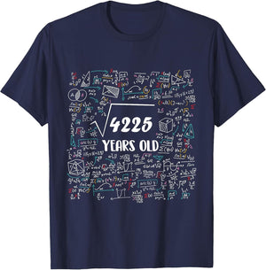 Square Root of 4225 Bday Math 65th Birthday 65 Years Old