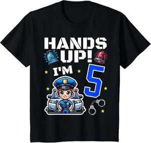 Kids 5th Birthday Boy Police Car Policeman 5 Years Old Officer