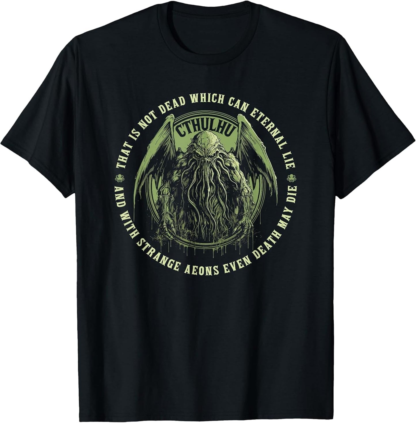 Cthulhu Death May Die Quote, Vintage Cosmic Horror Cthulhu