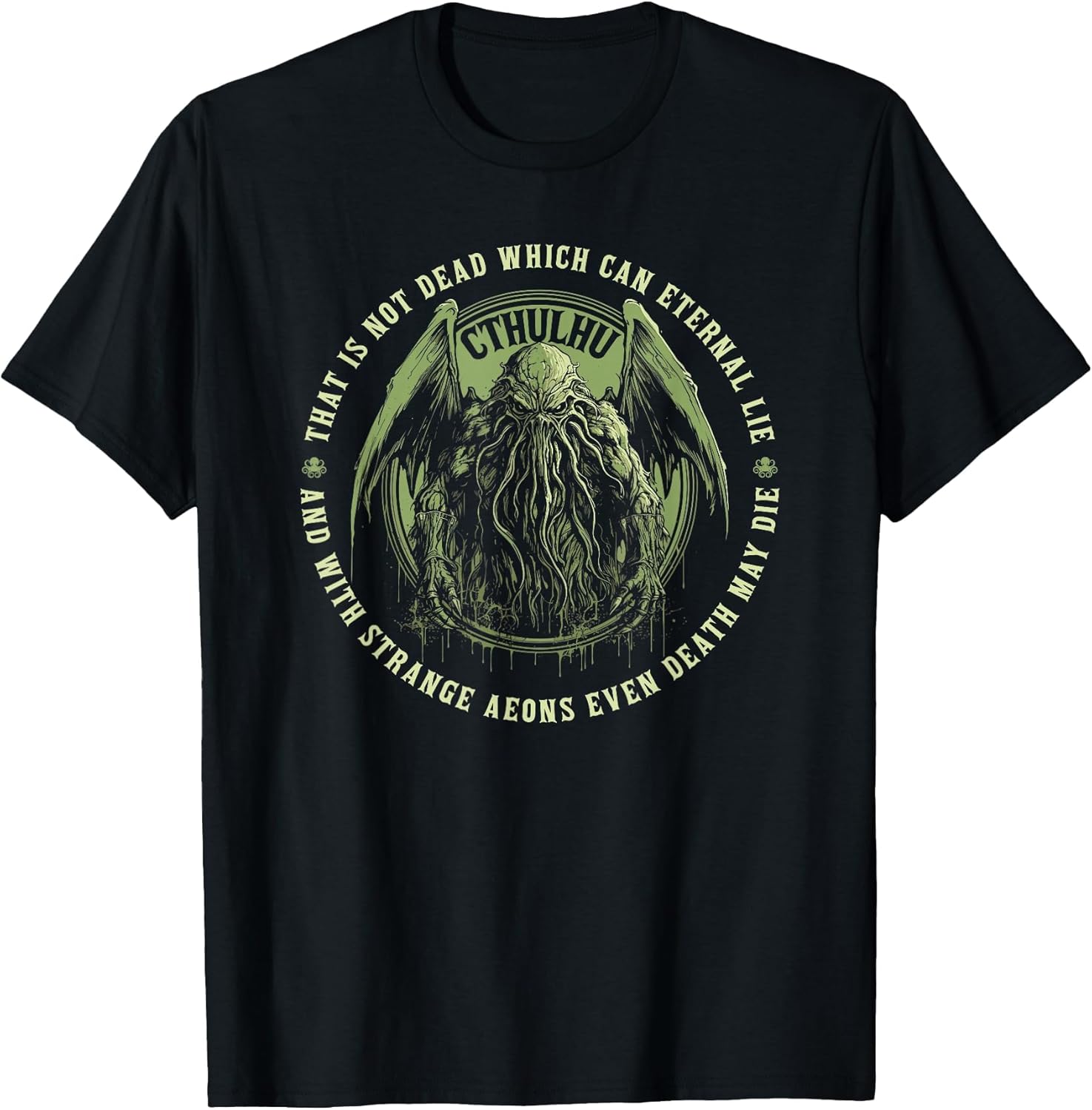 Cthulhu Death May Die Quote, Vintage Cosmic Horror Cthulhu