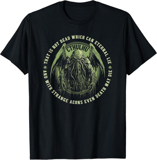 Cthulhu Death May Die Quote, Vintage Cosmic Horror Cthulhu