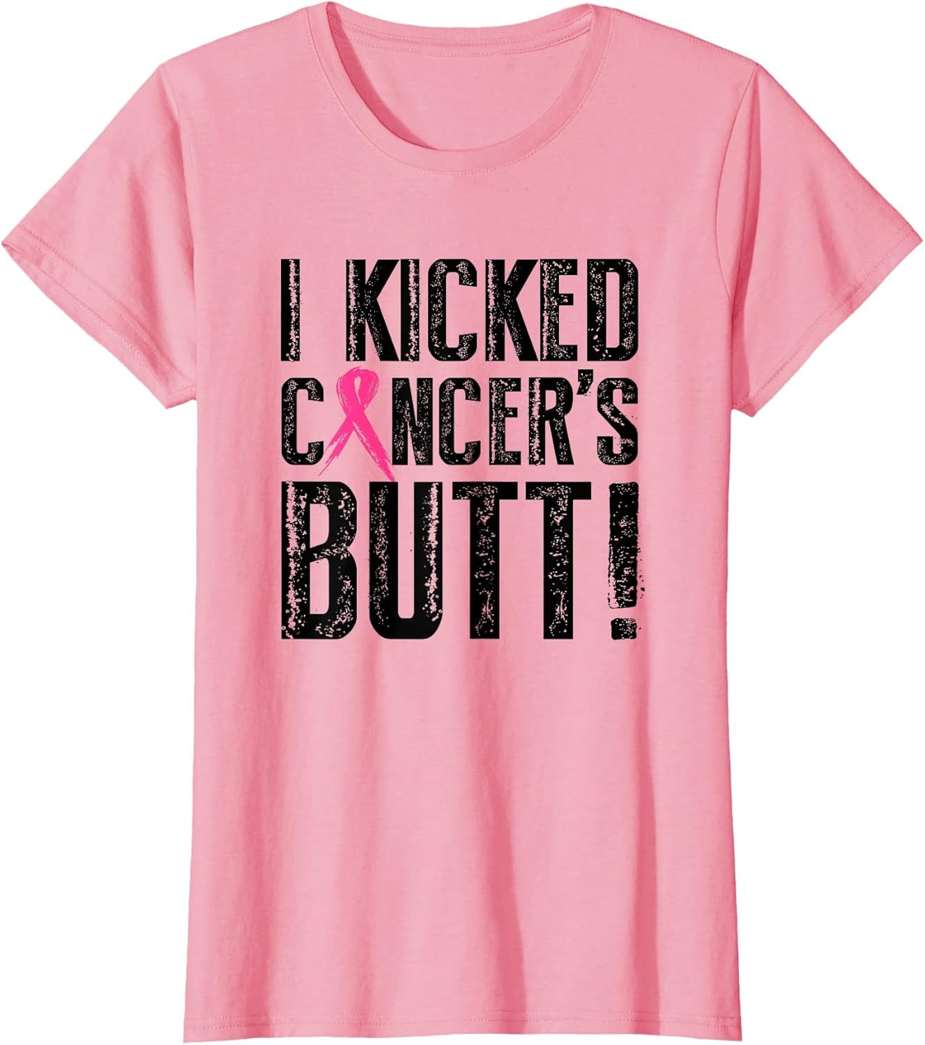 I Kicked Breast Cancers Butt Pink Ribbon Survivor Women
