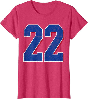 Number 22 Numbered Uniform Sports Team Jersey 22nd Birthday