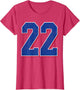 Number 22 Numbered Uniform Sports Team Jersey 22nd Birthday
