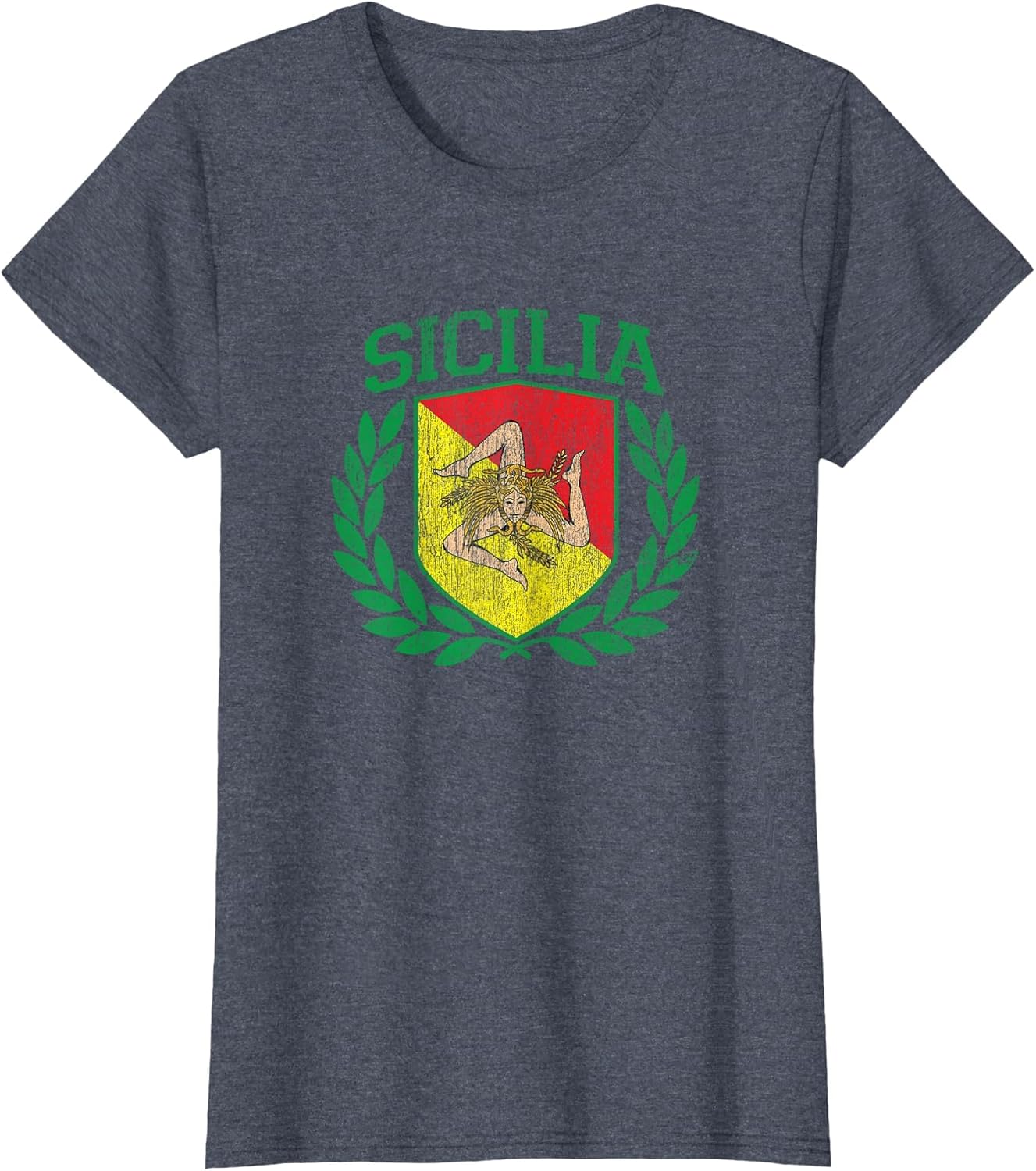 Sicily - Sicilia Flag and Shield Trinacria - Sicilian Flag