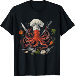 Chef Octopus Octopus Funny Cooking Sous Chef Cook