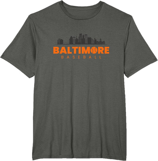 Baltimore Baseball Minimalist City Skyline Baseball Lover