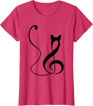 Music Note Inspired Cat Minimalist Music Lover Design