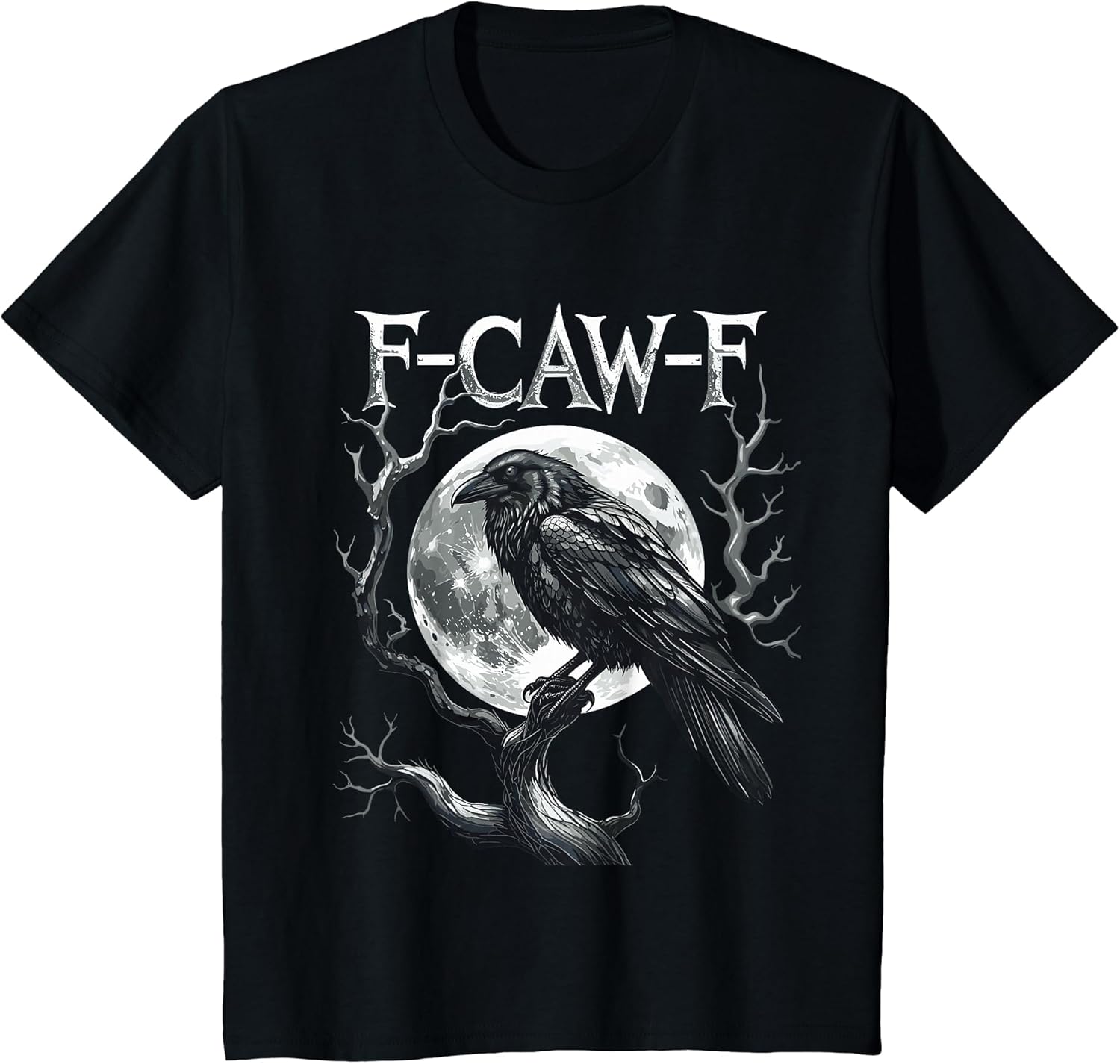 F-Caw-F Raven Moon Gothic Halloween, Black Crow Bird Lover