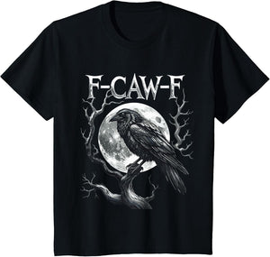 F-Caw-F Raven Moon Gothic Halloween, Black Crow Bird Lover