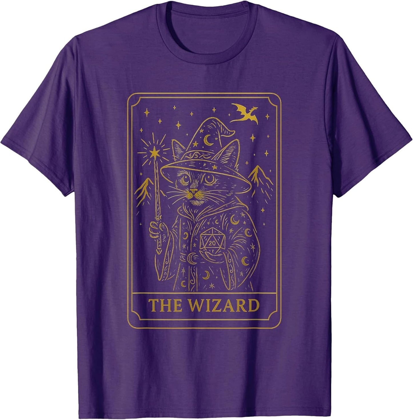 RPG Gamer Wizard D20 Dice Nerdy Geek Cat Men Women Kids
