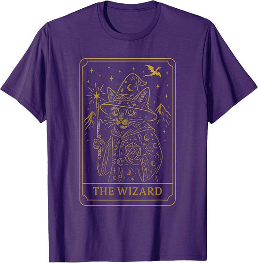 RPG Gamer Wizard D20 Dice Nerdy Geek Cat Men Women Kids