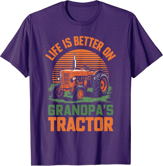 Young Farmer Tractor Boy Life is Better On Grandpa's Tractor