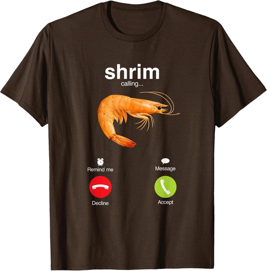 Shrim is Calling Meme Funny Shrimp and Fish (fih) Matching