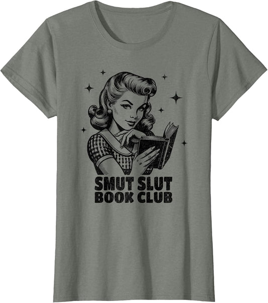 Smut Slut Reading Spicy Bookish Retro Housewife Quote Saying