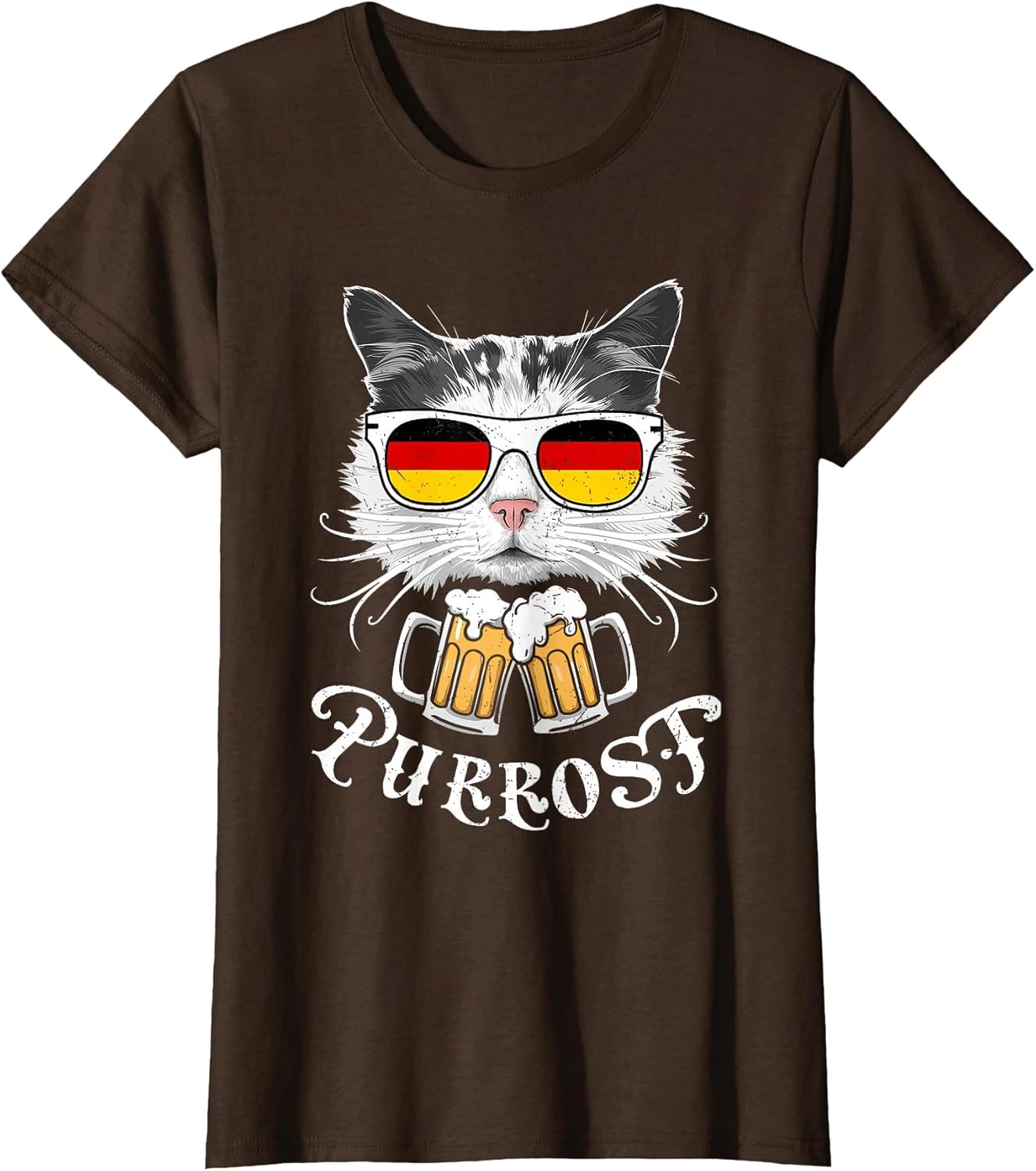 Funny Oktoberfest Cat Kitty Bavarian Drinking Beer Purrost