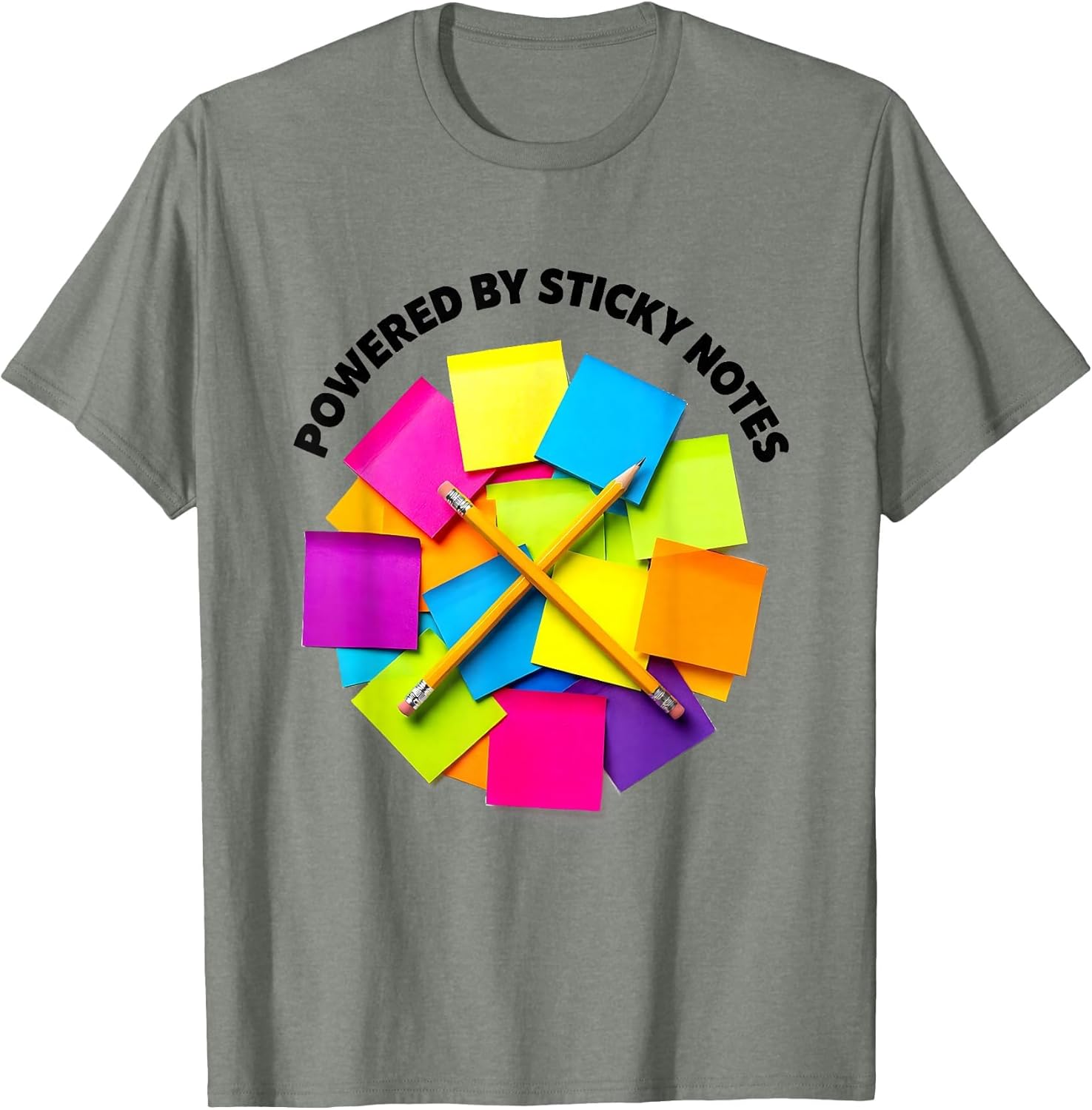 Powered By Sticky Notes Teacher Women Design