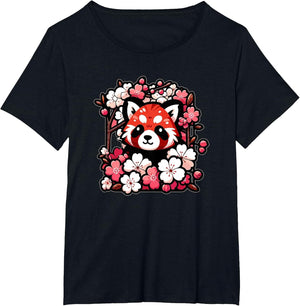Kawaii Red Panda Japanese Cherry Blossoms Sakura Flower Art