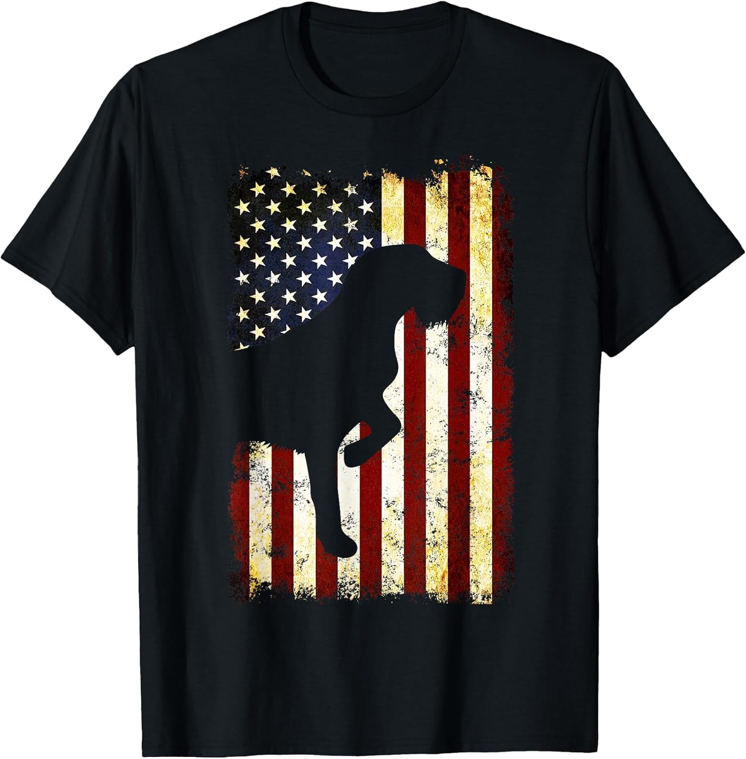 Wirehaired Pointing Griffon Silhouette American Flag