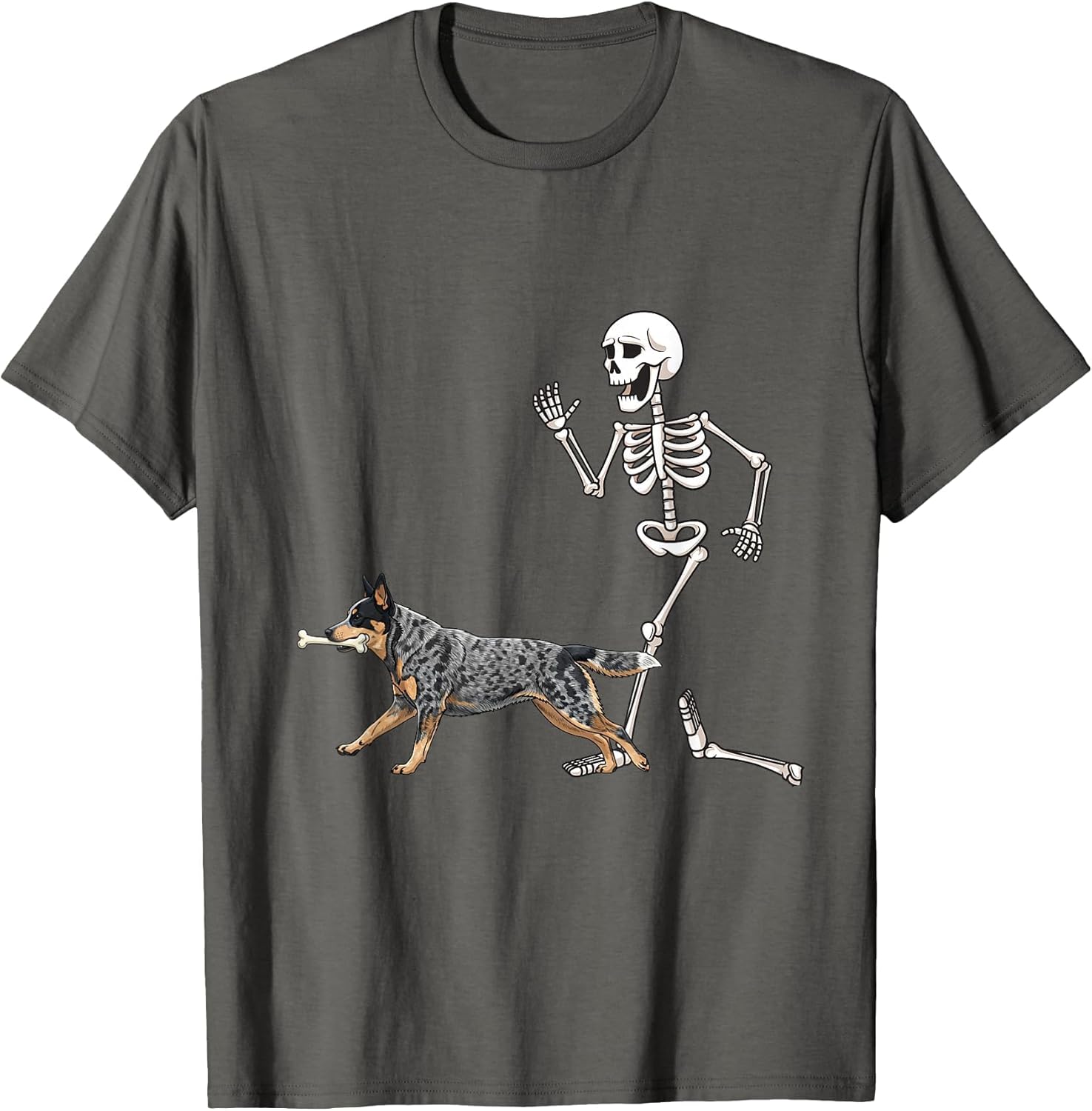 Funny Halloween Australian Cattle Dog and Skeleton