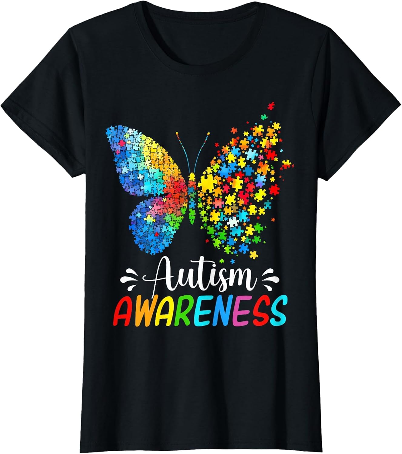 Autism Awareness Butterfly Cute Colorful Rainbow Women Girls