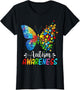 Autism Awareness Butterfly Cute Colorful Rainbow Women Girls