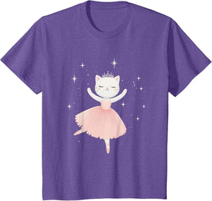 Ballerina Cat Princess Shirt Ballet Dance Toddlers Girls