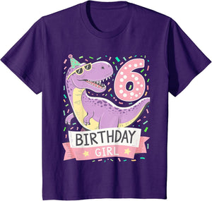 6 Year Old T Rex Dinosaur 6nd Birthday Girl