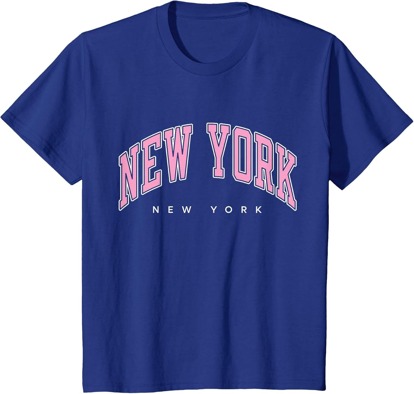 New York New York NY Varsity Style Pink Text