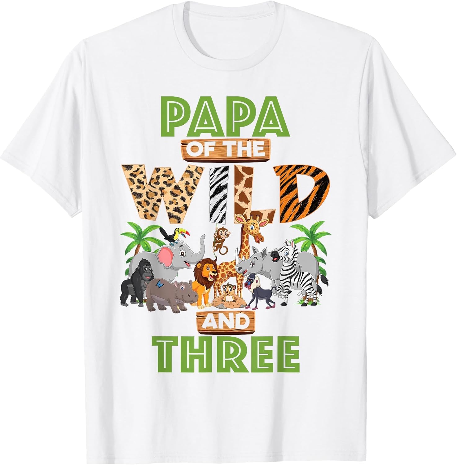 3rd Birthday Zoo Safari Jungle Papa of The Wild and Three
