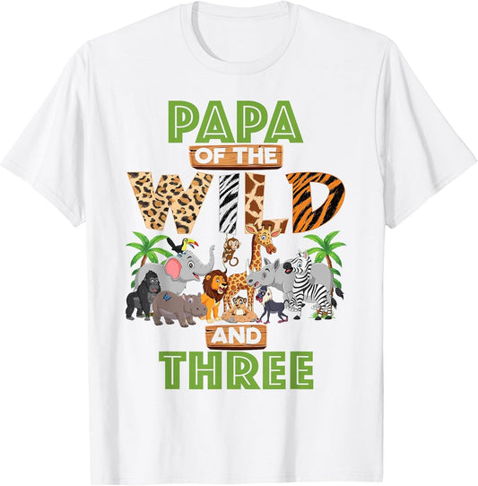 3rd Birthday Zoo Safari Jungle Papa of The Wild and Three