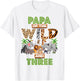 3rd Birthday Zoo Safari Jungle Papa of The Wild and Three