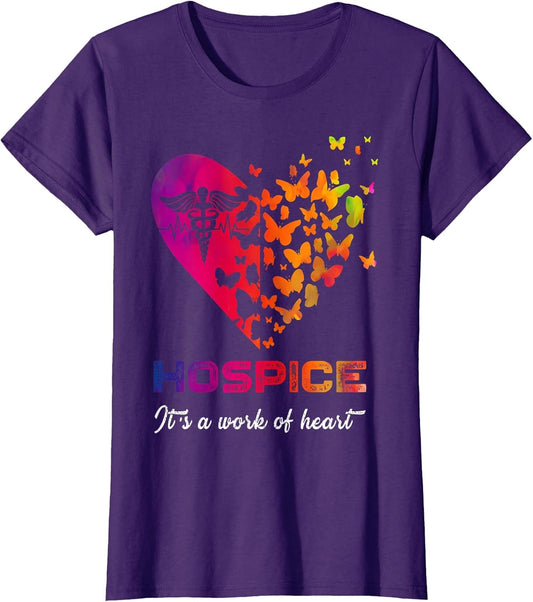Heart Butterflies Hospice Nurse Appreciation Nursing Scrubs