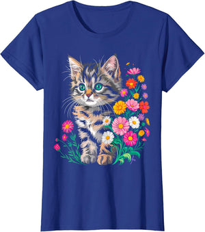Cute Cat wit Flower Kitten