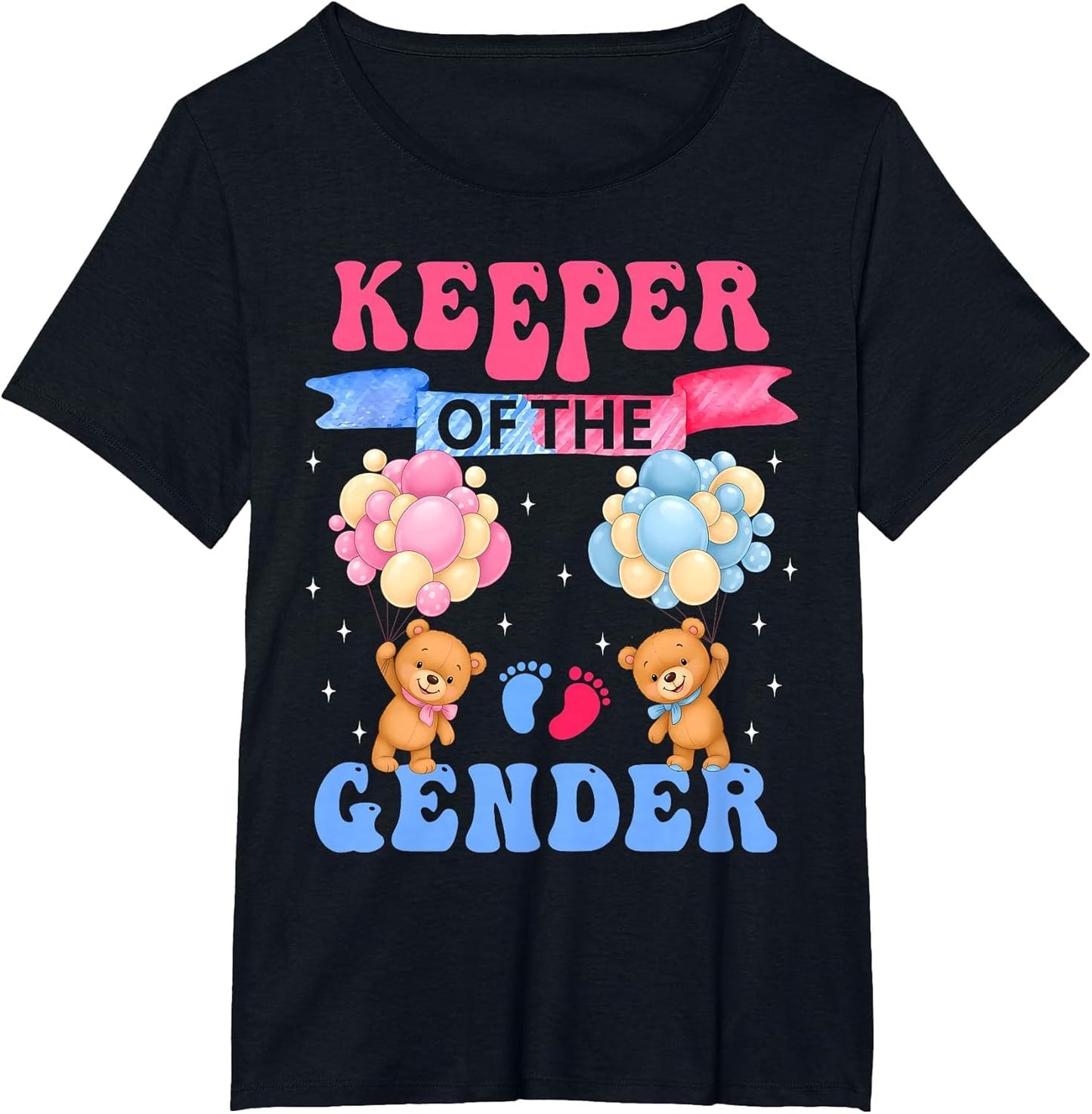 Keeper of The Gender Reveal Cute Bear Balloons Pink Or Blue
