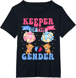 Keeper of The Gender Reveal Cute Bear Balloons Pink Or Blue