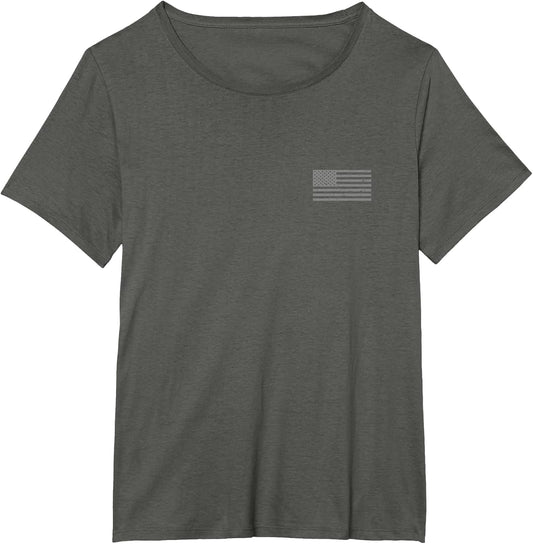Patriotic Distressed American Flag Left Chest USA
