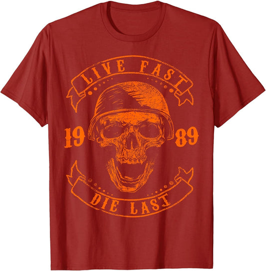 Live Fast Die Last Skull Motorcycle Biker