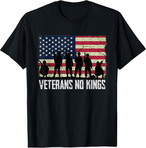 Veterans No Kings Shirt Vintage America Flag Veterans