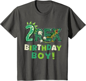 Two Rex 2nd Birthday Second Dinosaur 2 Year Old