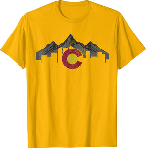 Colorado Mountains Flag Denver Skyline Souvenir Gift